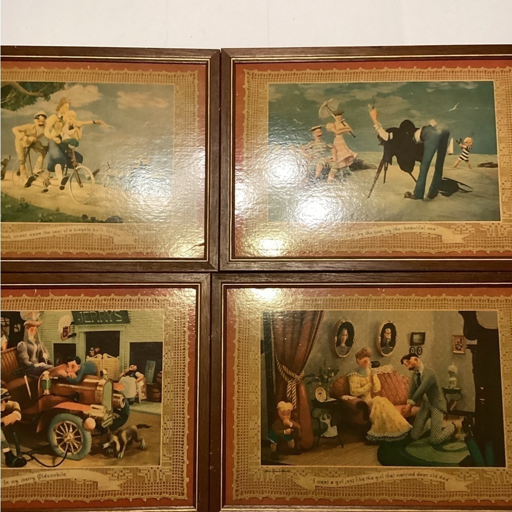 Vtg  The Gay Nineties Set of 4 Picture Frames